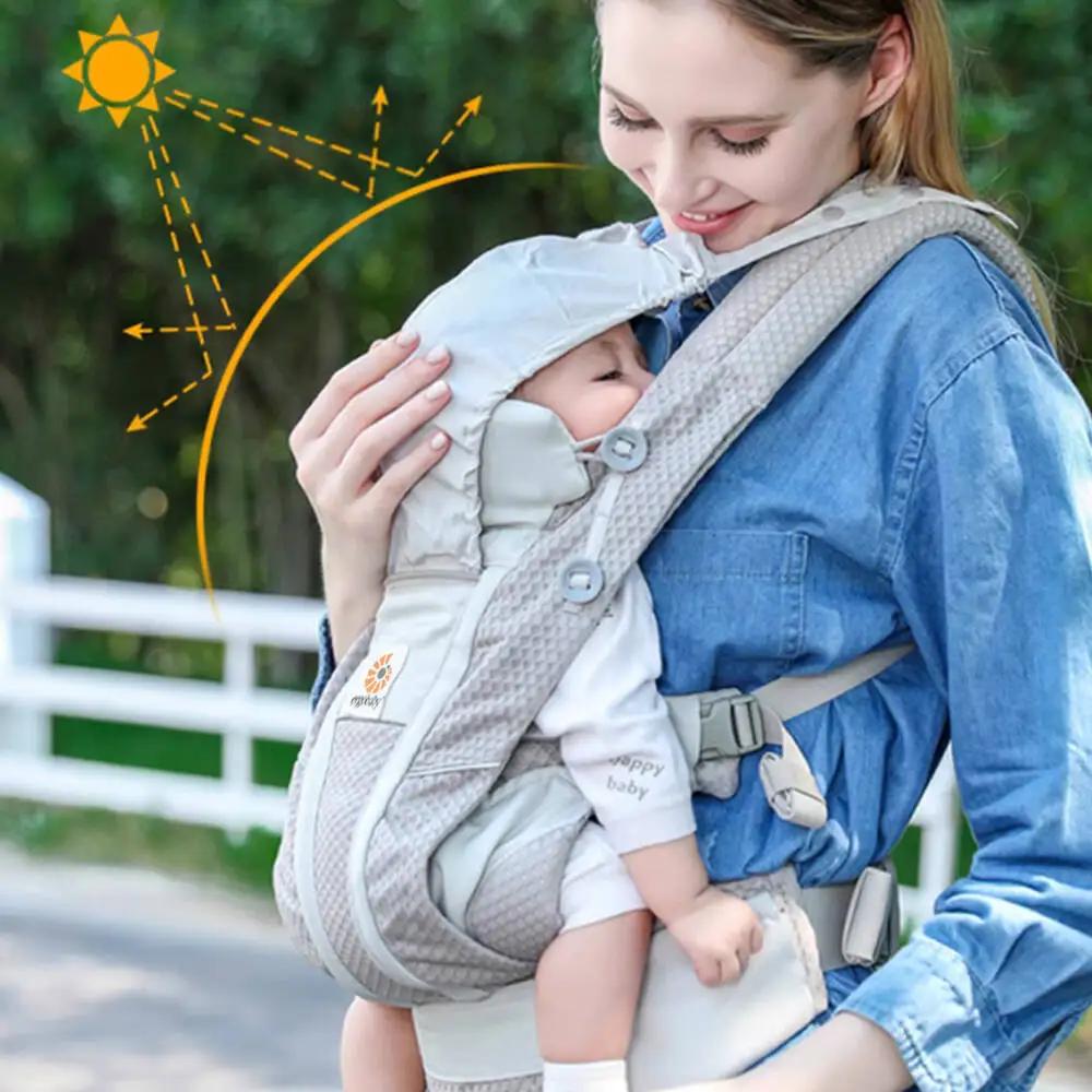 Ergobaby Porte-bébé en maille respirante, toutes positions de transport, améliorant le soutien lomba
