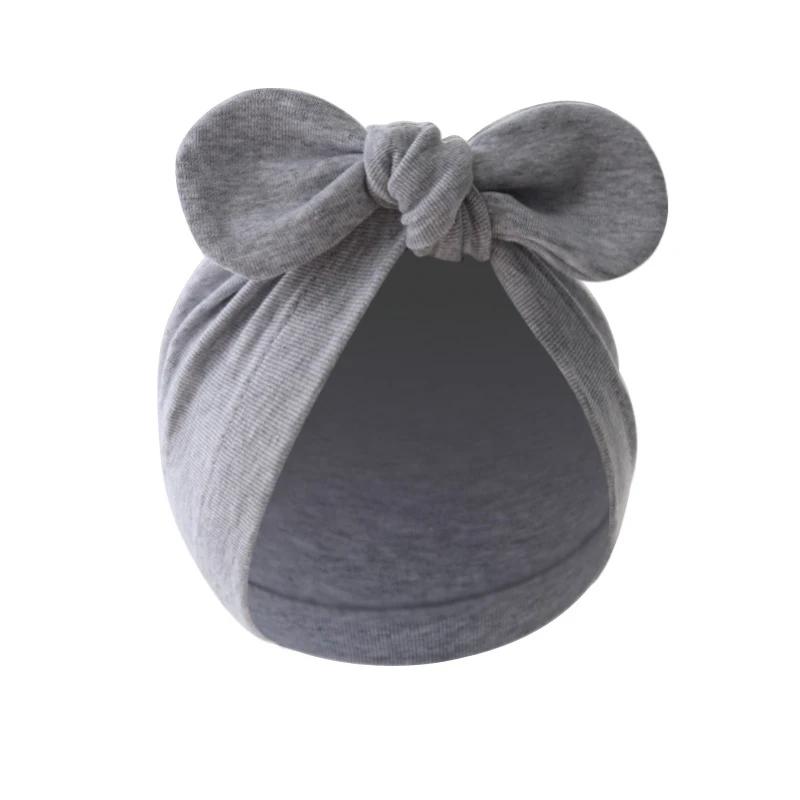 Chapeau Turban pour bébé, oreilles de lapin mignonnes, couleur unie, Bonnet pour nourrissons, filles