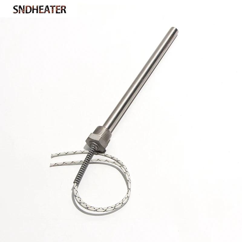 SNDHEATER 1KW Tube électrique à tête unique filetage DN15/21mm(1/2 ") 201SS Tube 12x100-200mm cartou