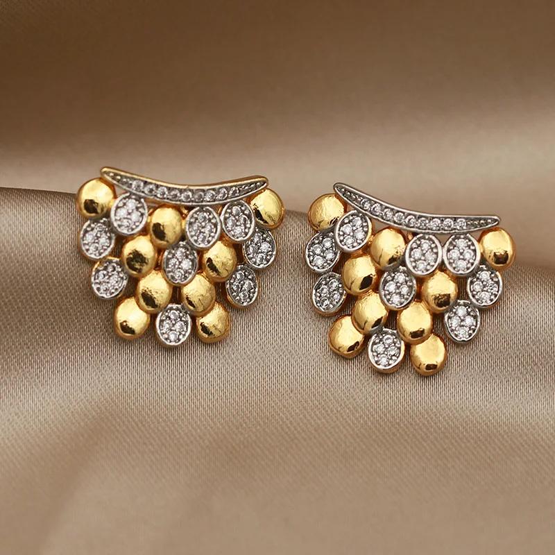 Boucles d'oreilles en perles de cristal pour femmes, nouveau Design de vue, marque de mode, bijoux e
