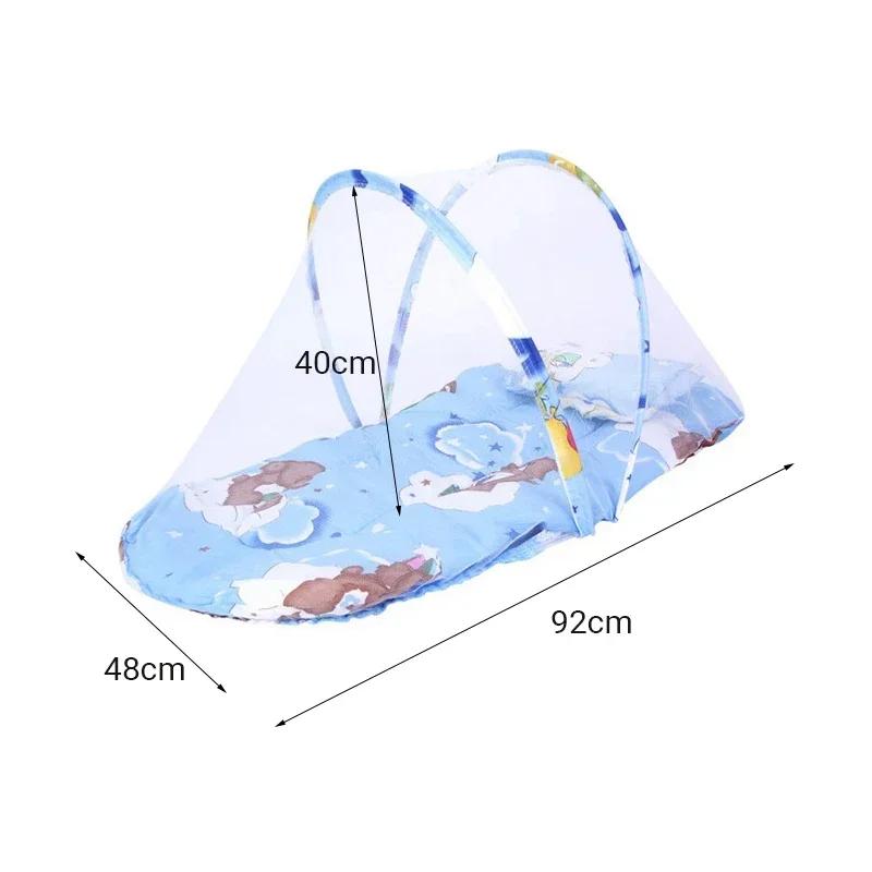 Moustiquaire Portable Pliable pour Lit de Bébé, Filet CPull en Polyester avec Oreiller et Rembourrag