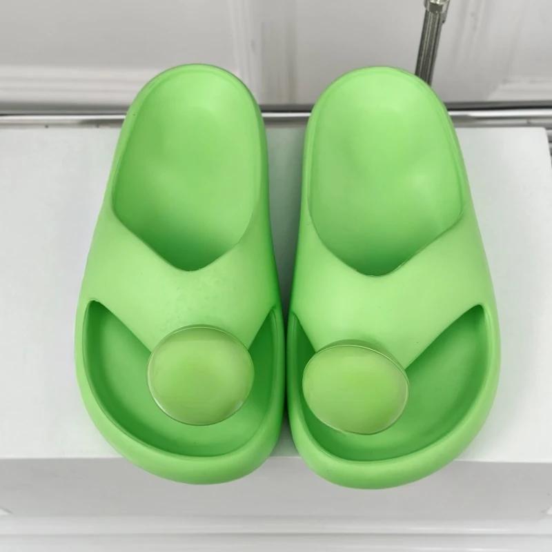 Tongs en cuir à bout rond pour femmes, pantoufles de qualité supérieure, sandales concises solides,