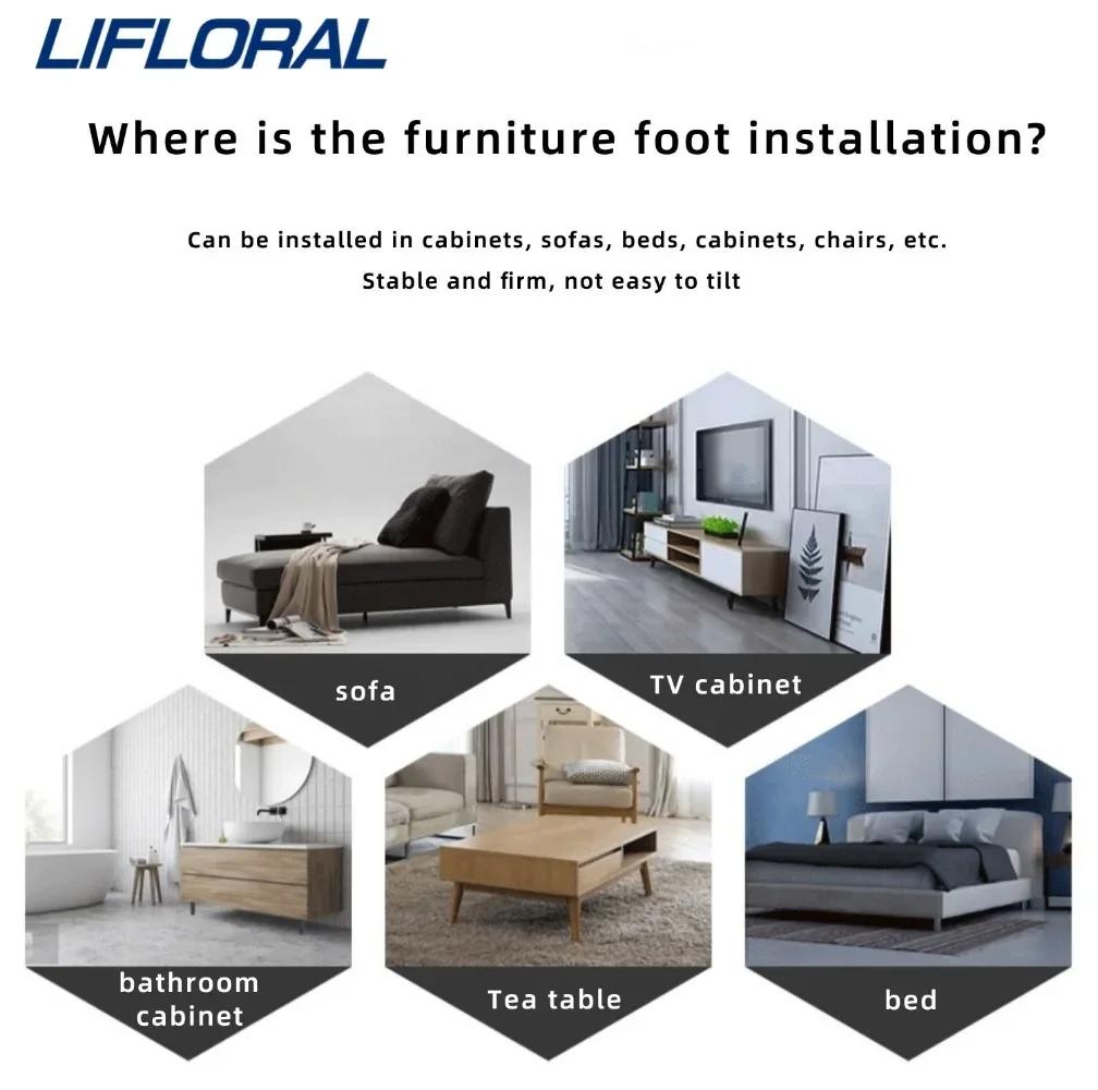 4 pièces pieds de meubles en métal noir or argent pour pieds de Table basse canapé chaise armoire de