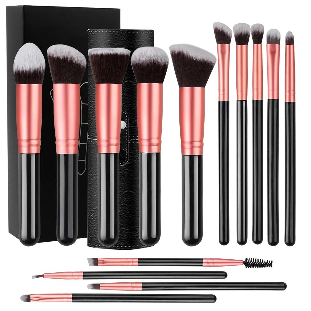 Professiona 14 pièces ensemble de pinceaux de maquillage fond de teint doux moelleux Blush poudre fa