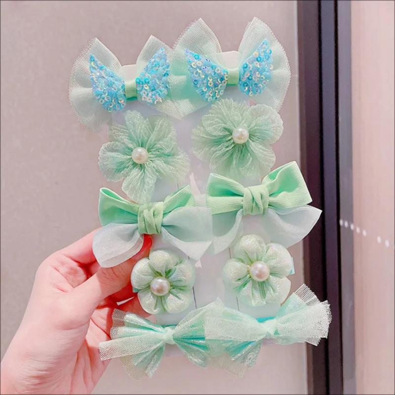 Ensemble 10 pièces épingle cheveux nœud princesse fille - Accessoires bébé mignons vente en gros