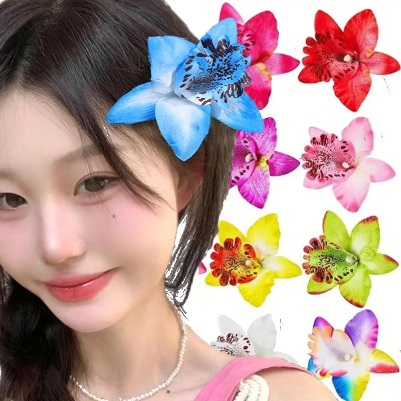 Pinces à cheveux à fleurs d'orchidées hawaïennes, épingles à cheveux pour mariée, Barrettes douces,
