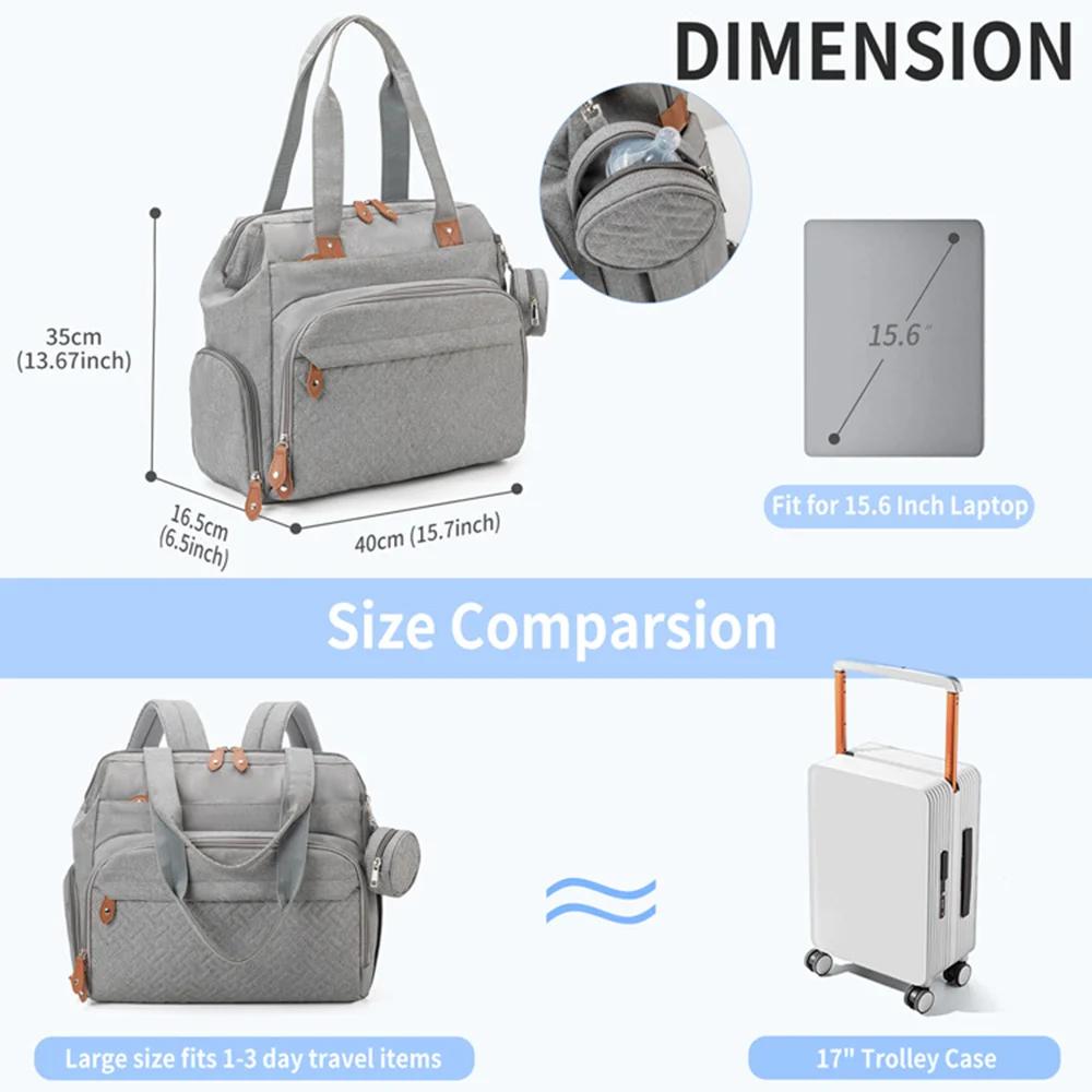 PANGDUpun-Sacs à couches avec sac à sucette pour papa, sac à dos spinal pour voyage, sac à dos maman