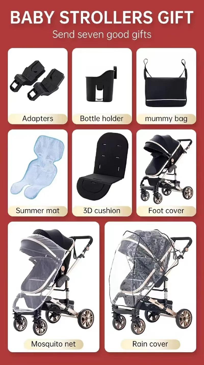 Système de voyage pour bébé 3-en-1 - Poussette pliable légère et landau, poussette portable avec cad