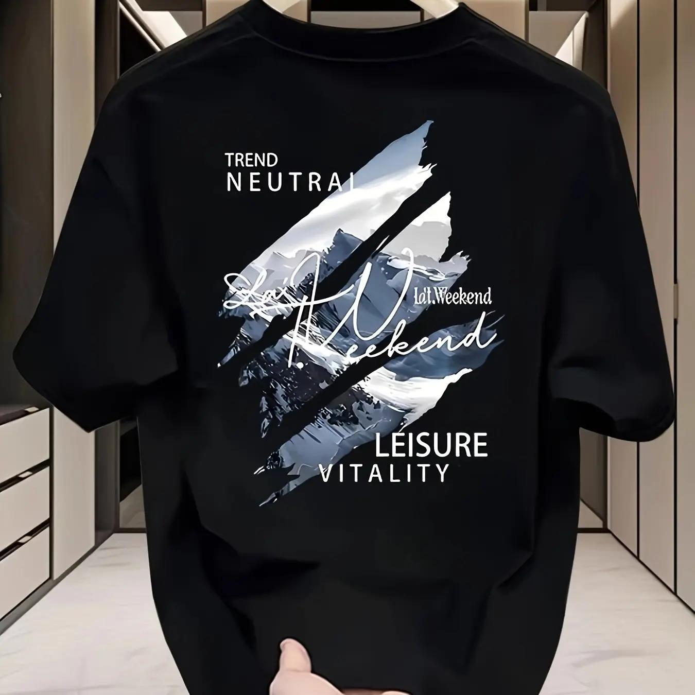 T-shirt décontracté d'été respirant à manches courtes pour homme, idéal pour les sorties en extérieu
