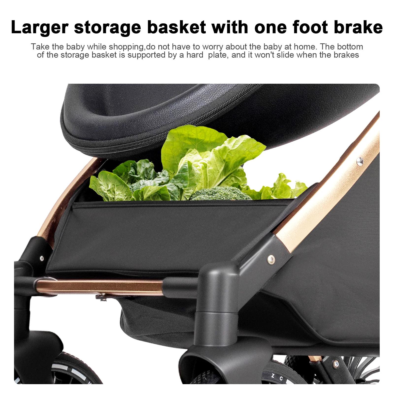 Poussette 3-en-1 pour bébé, système de voyage pliable haute performance, ensemble siège auto et land