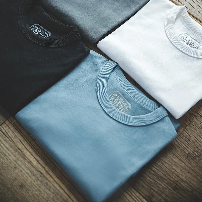 2023 Maden été solide 300g coton T-shirts hommes unisexe surdimensionné T-shirts à manches courtes l