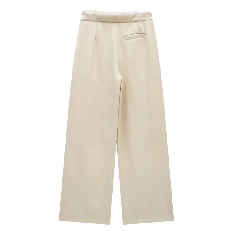 HXAO 2024 pantalons pour femmes Baggy pantalons larges femme mode pantalon noir décontracté taille h