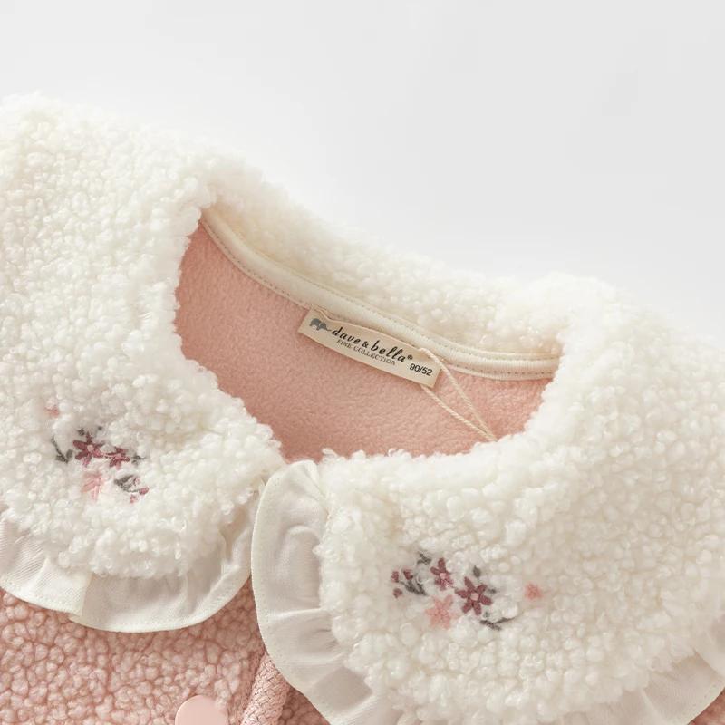 Dave Bella enfants filles bébé hauts vêtements d'extérieur 2024 nouveau automne hiver doux mignon en