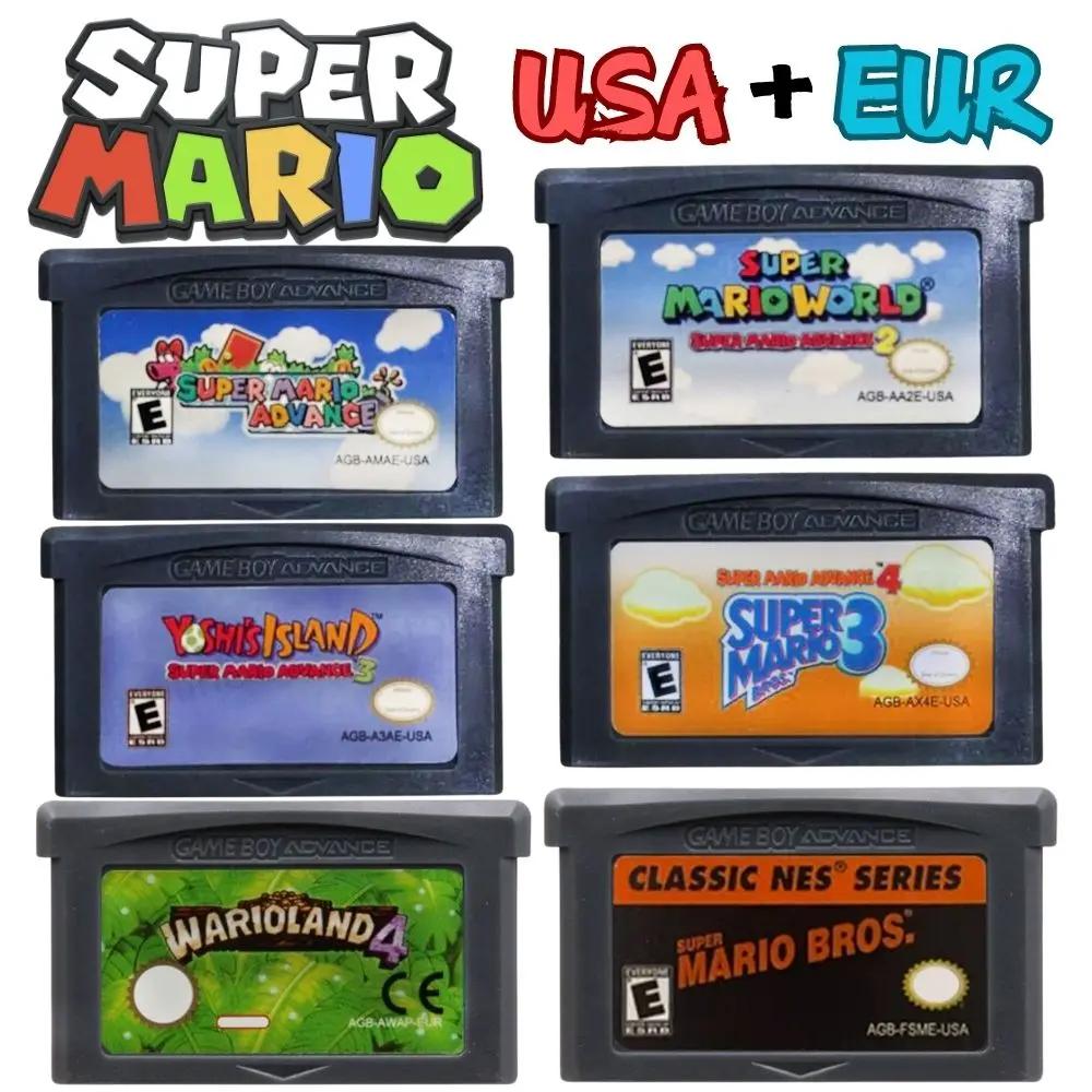 Cartes de jeux Mario GBA, Version européenne et américaine, cartouche de jeu GBA, Console de jeu vid