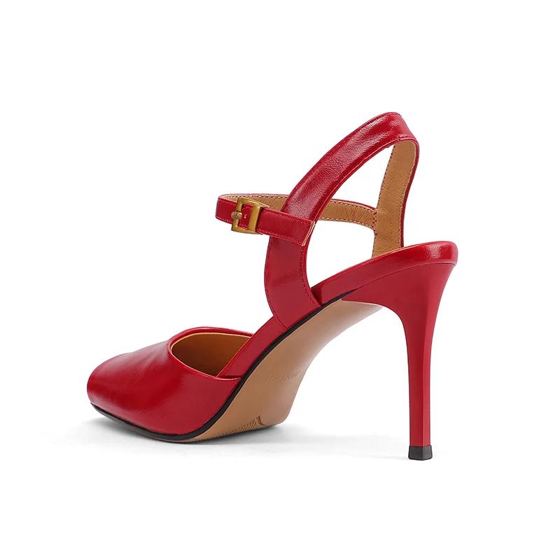 Sandales à bout ouvert tendance SmallHut Nouveauté 2026 pour femme, talons hauts fins, noires et rou