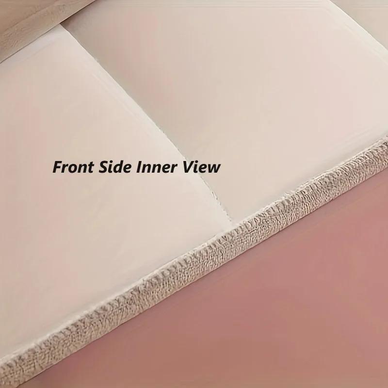 Housse de tête de lit matelassée en peluche courte de haute qualité, couvre-tête de lit de luxe en v