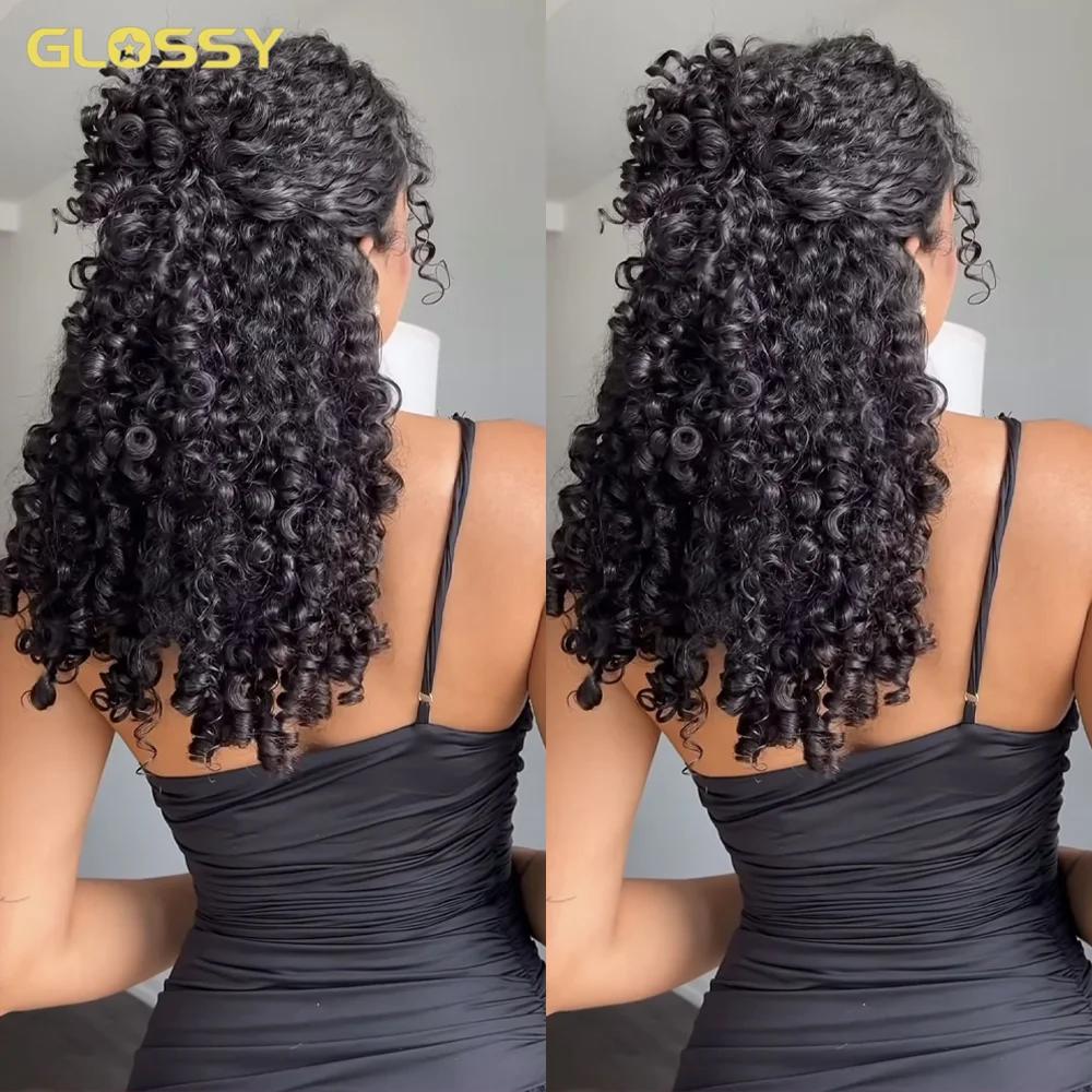 Perruques en cheveux humains bouclés birmans à 300 % de densité pour femmes, perruque brésilienne sa