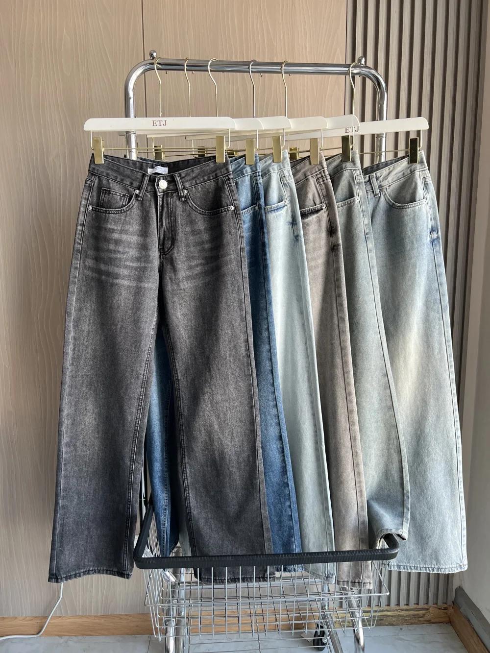Z1975 jean long taille droite 2025 ETJ automne/hiver nouveau produit de lavage y2k jean classique po