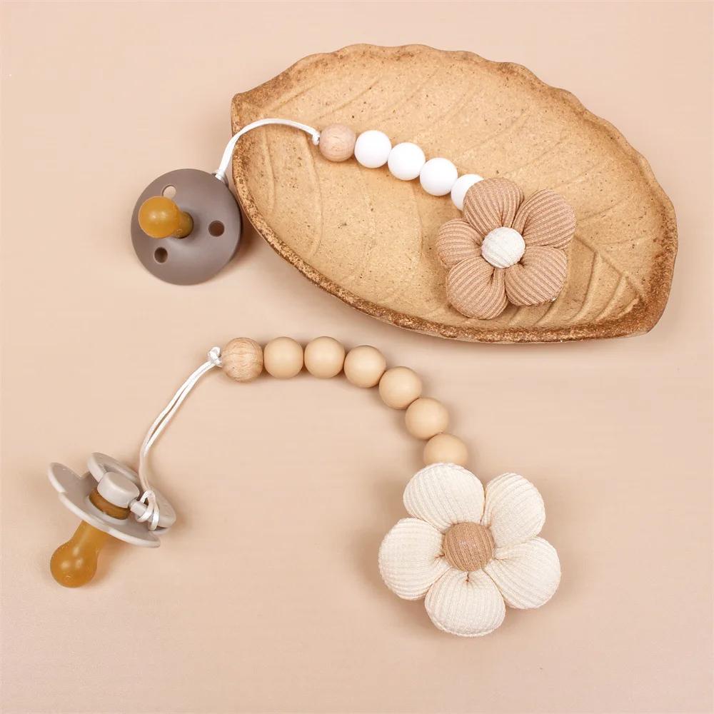 Fleur bébé attache-sucette chaîne nouveau-né factice porte-mamelon Clips sans BPA coton jouets de de