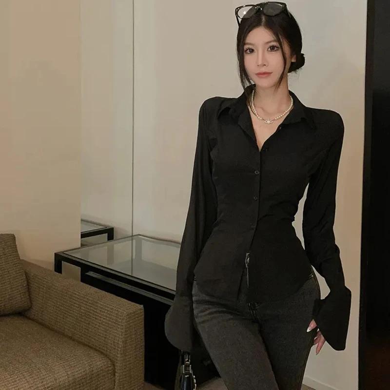 Gidyq mode femmes chemises de pansement coréen tout Match Streetwear femme mince Blouse printemps dé