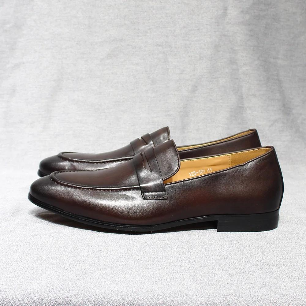 FELIX CHU hommes Penny mocassins chaussures en cuir véritable élégant fête de mariage chaussures hab