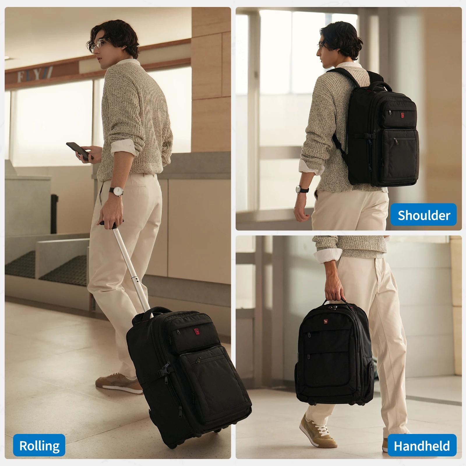 OIWAS – sac à dos de voyage d'affaires à la mode, avec fonction levier et rouleau, ensemble de voyag