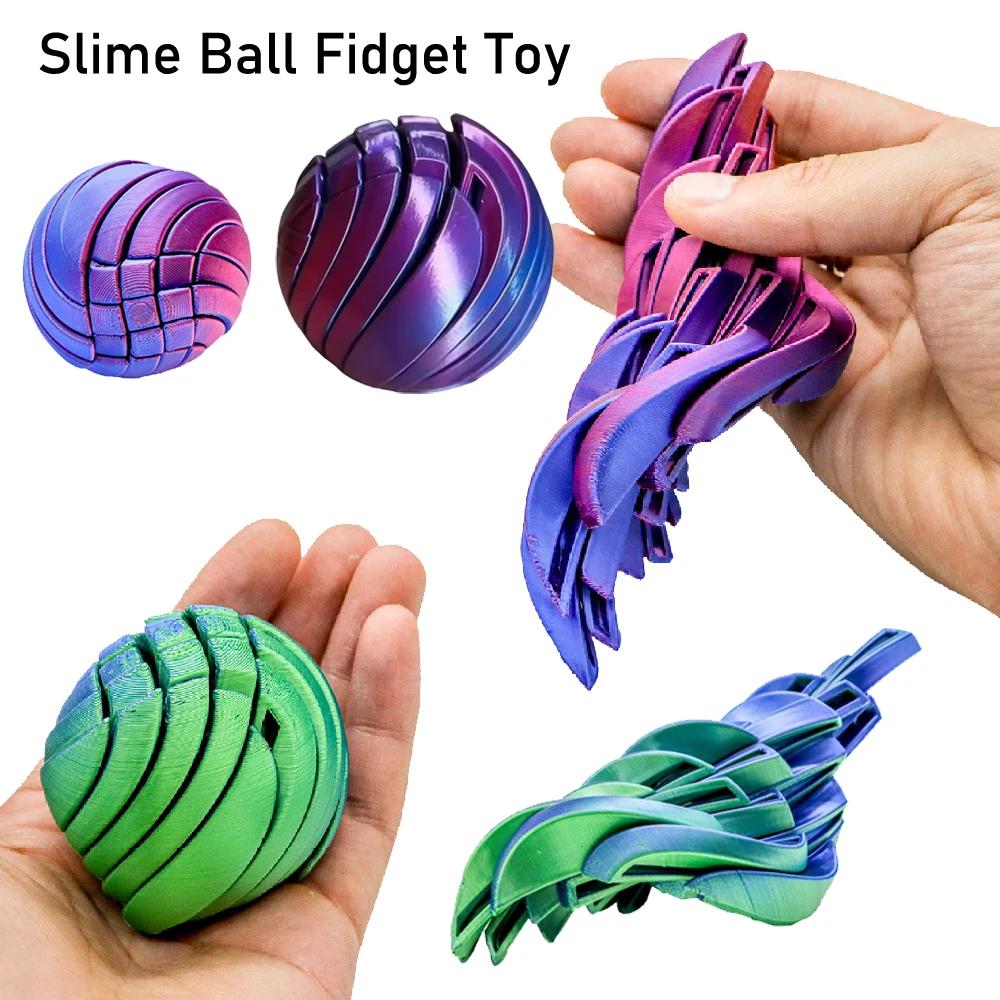 Boule à visqueux Fidget jouet 3D imprimé Twistsphere Fidget jouet dégradé équipement boule à flux li