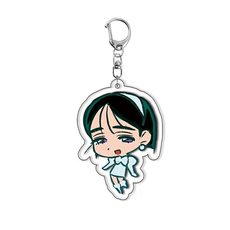 6 pièces/ensemble Anime Alien scène porte-clés homme porte-clés pour accessoires mignon sac pendenti