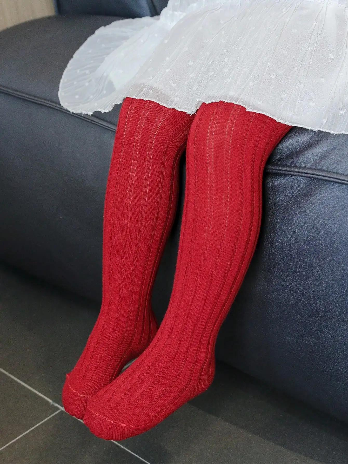 Collants 1 pièce pour bébé fille, basiques simples à rayures verticales, adaptés à la vie quotidienn