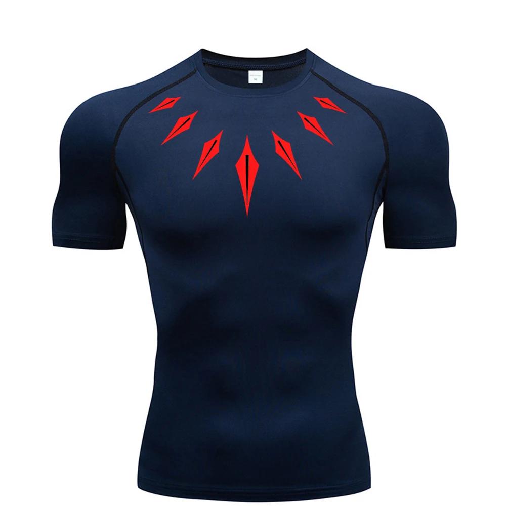 Anime hommes Compression chemise Fitness Sport course serré gymnase t-shirts athlétique entraînement