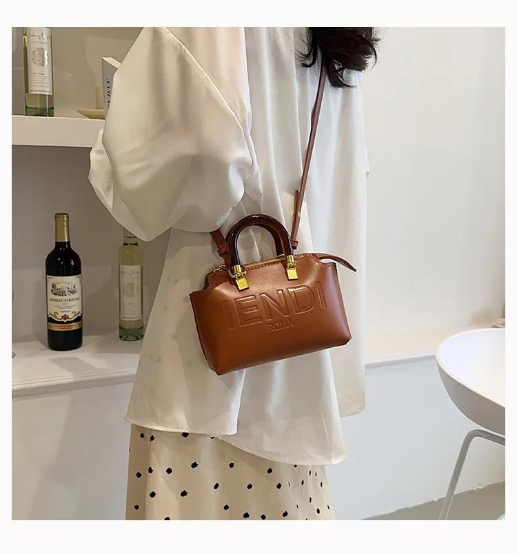 Nouveau sac Boston rétro de luxe léger, sac seau polyvalent à porter à l'épaule ou en bandoulière po