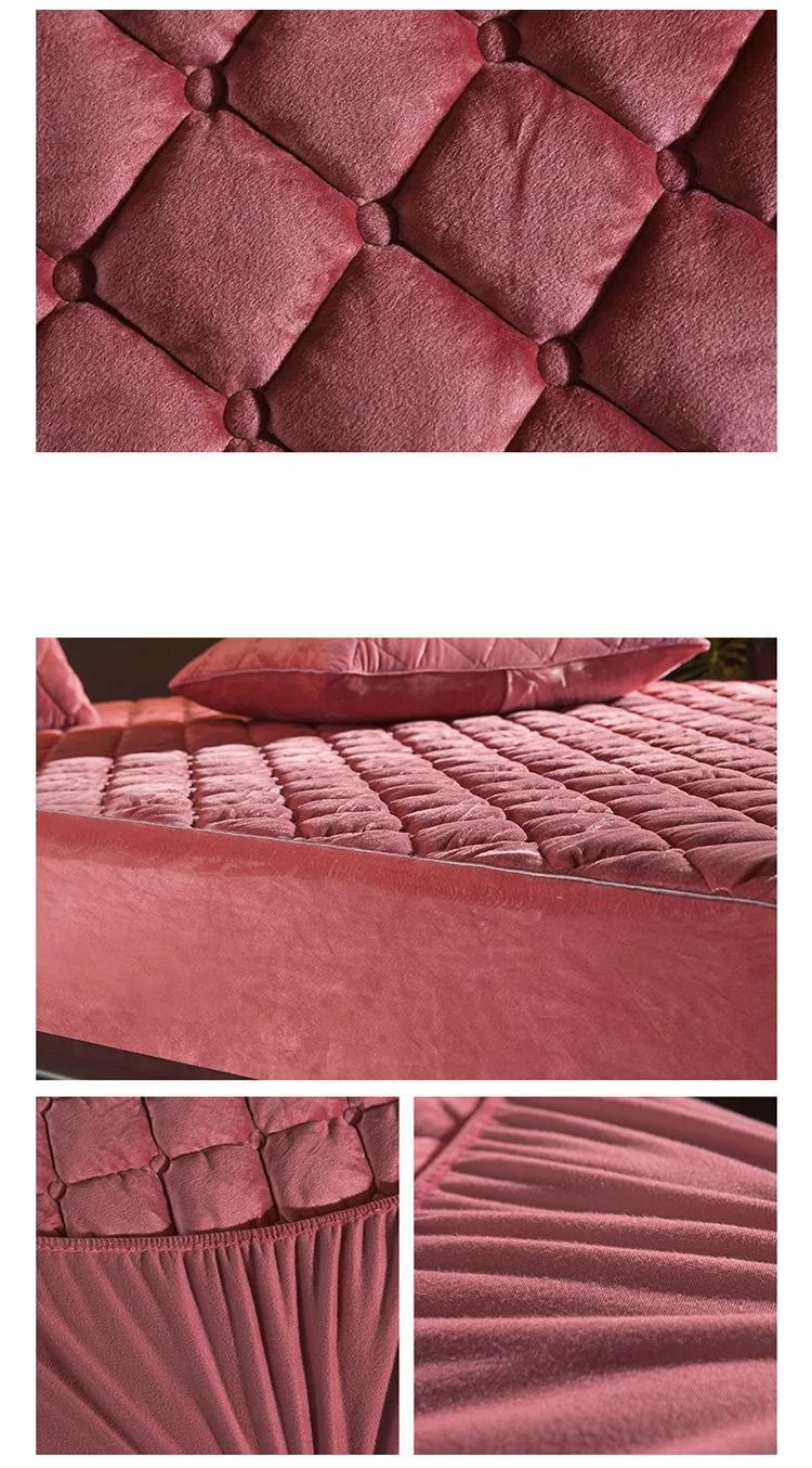Housse de matelas matelassée épaisse en peluche, drap-housse chaud et doux en velours cristal, King