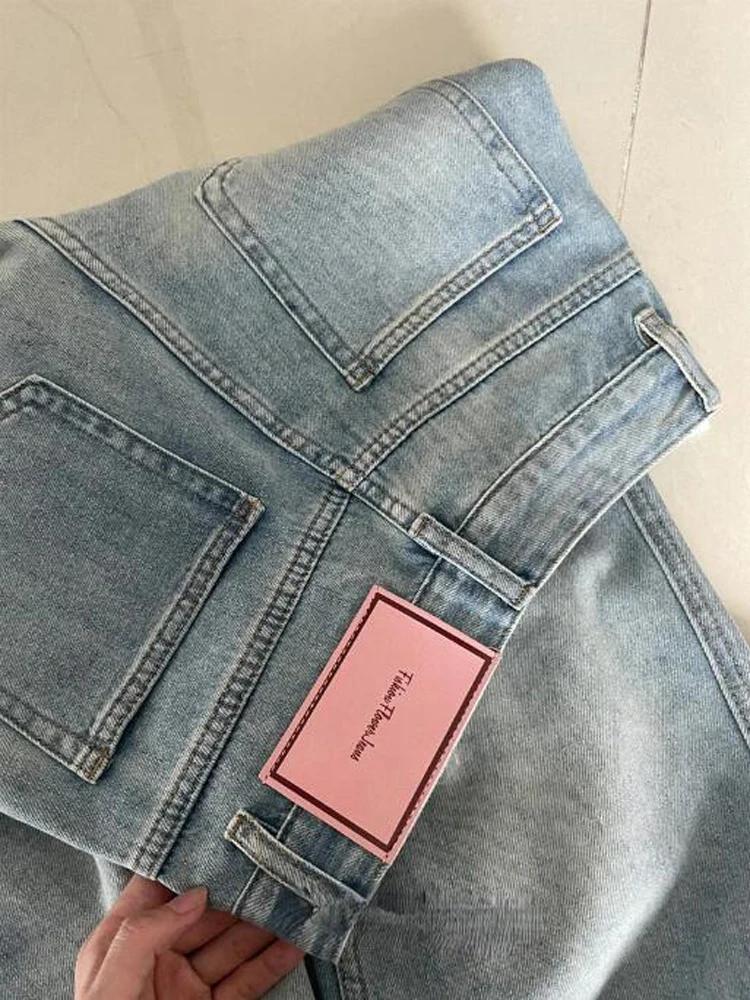 Jean Baggy à jambes larges pour femmes, Vintage Y2K Punk, taille basse, pantalon en Denim ample, Str