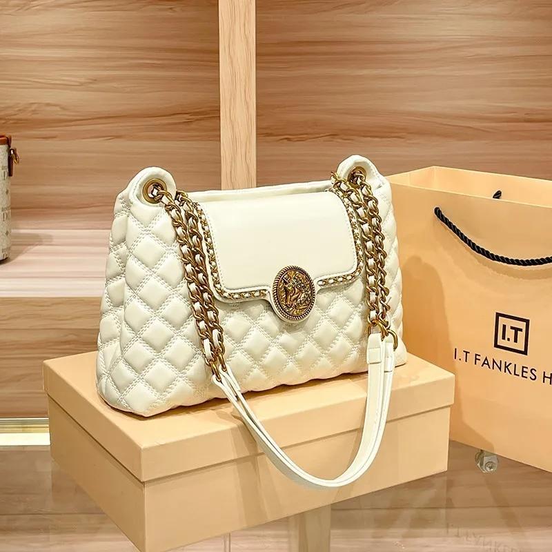 Sac à chaîne en cuir véritable pour femmes en 2025, nouveau design avec un sens du luxe, sac à bando