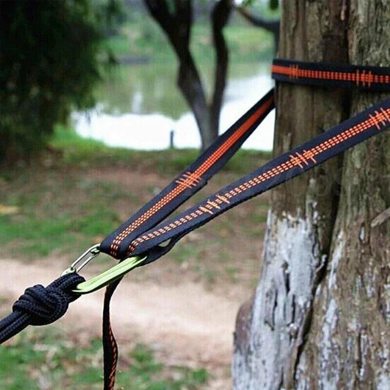 Sangles de hamac en Polyester, 2 pièces, 600lb, résistance à la rupture, corde de ceinture avec bouc