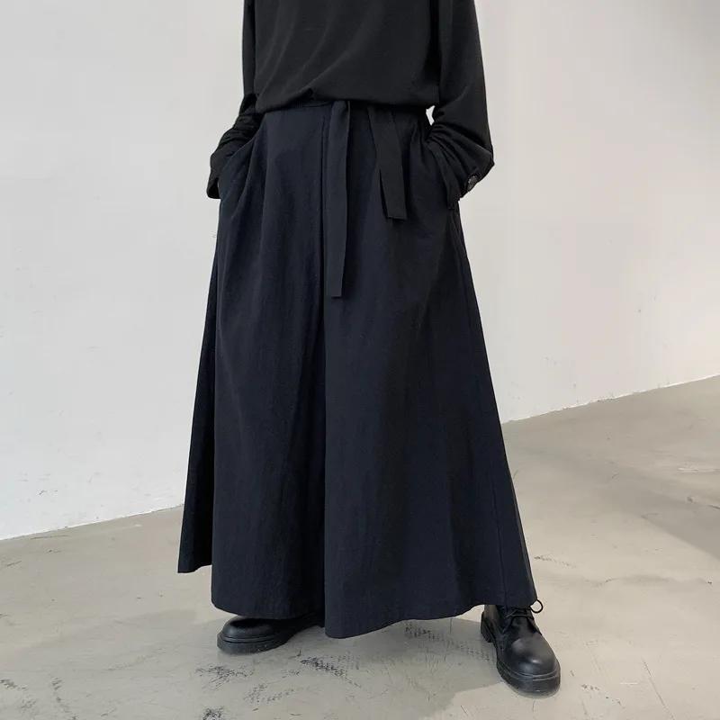Hommes Hakama Harajuku Kimono samouraï pantalon hommes décontracté pantalons larges hommes Style chi