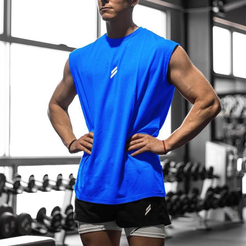 Nouveau été Fitness sport débardeur hommes respirant maille ample entraînement sans manches T-shirt