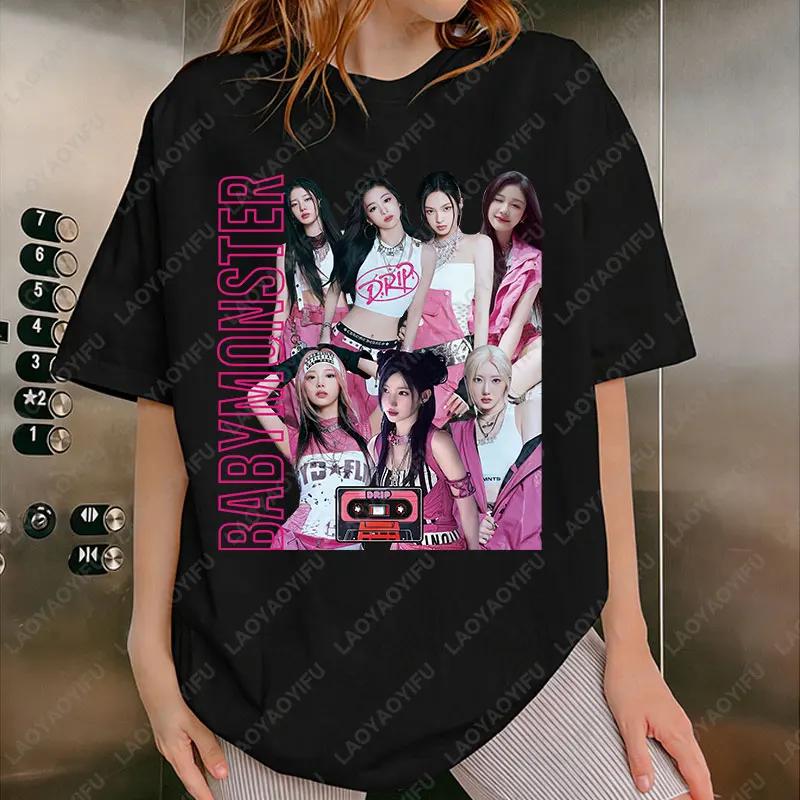 BabyMonster World Tour 2025 sweat Hello Monsters KPOP Fan t-shirt hommes femmes coton décontracté mo