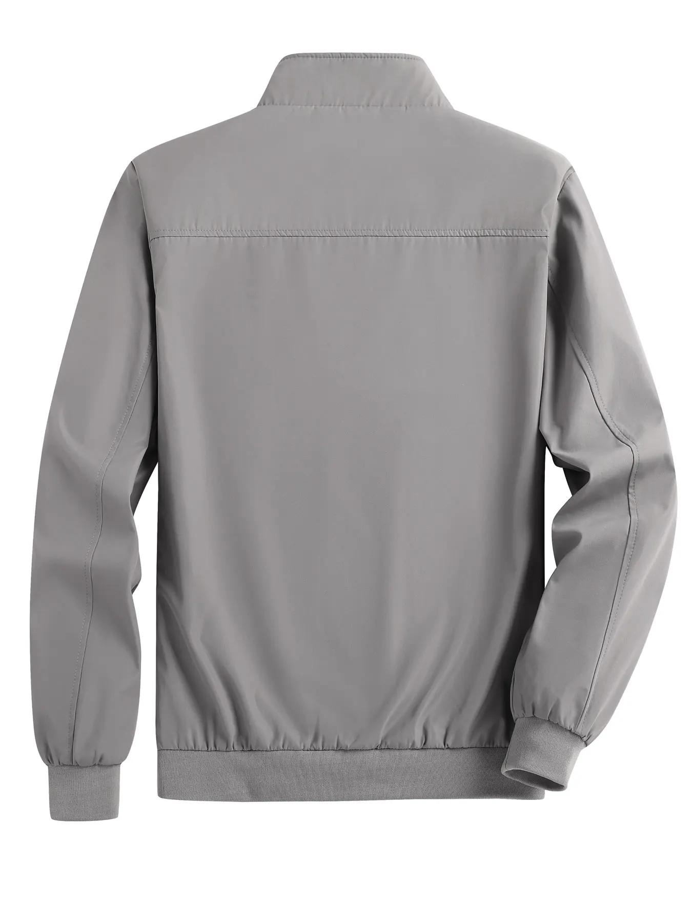 Veste Cardigan fine et décontractée pour hommes, couleur unie, col montant, pour Sports de plein air