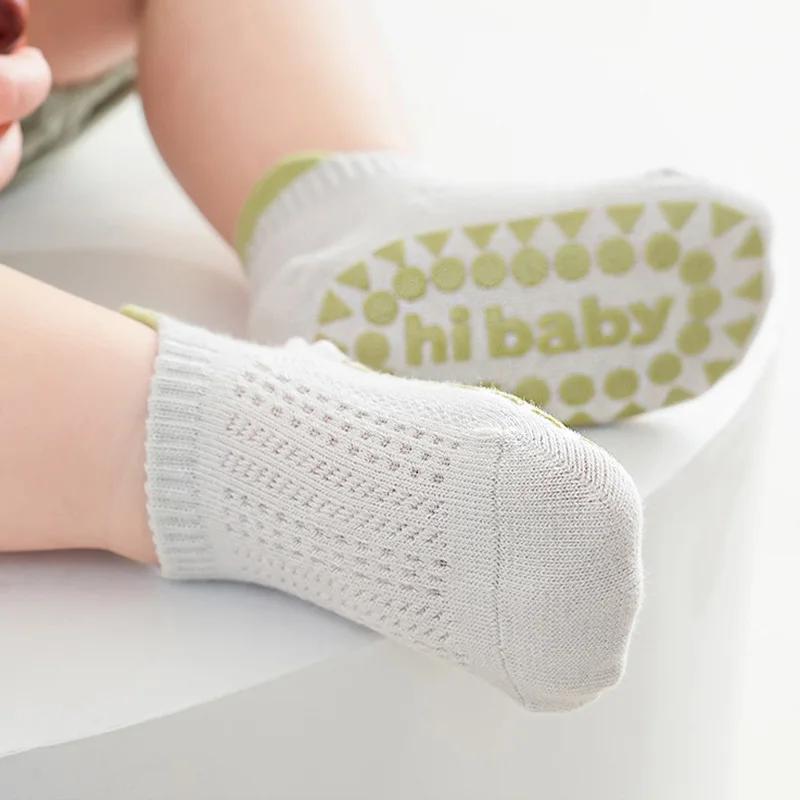 6 paires de chaussettes de sol antidérapantes en coton pour bébés garçons et filles, été pour enfant