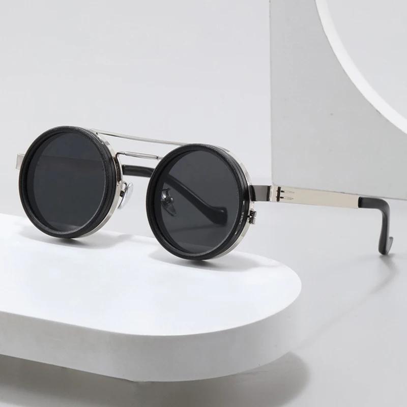 SHAUNA rétro métal rond Punk ND9 niveaux réglable gradation lunettes de soleil femmes polarisées UV4
