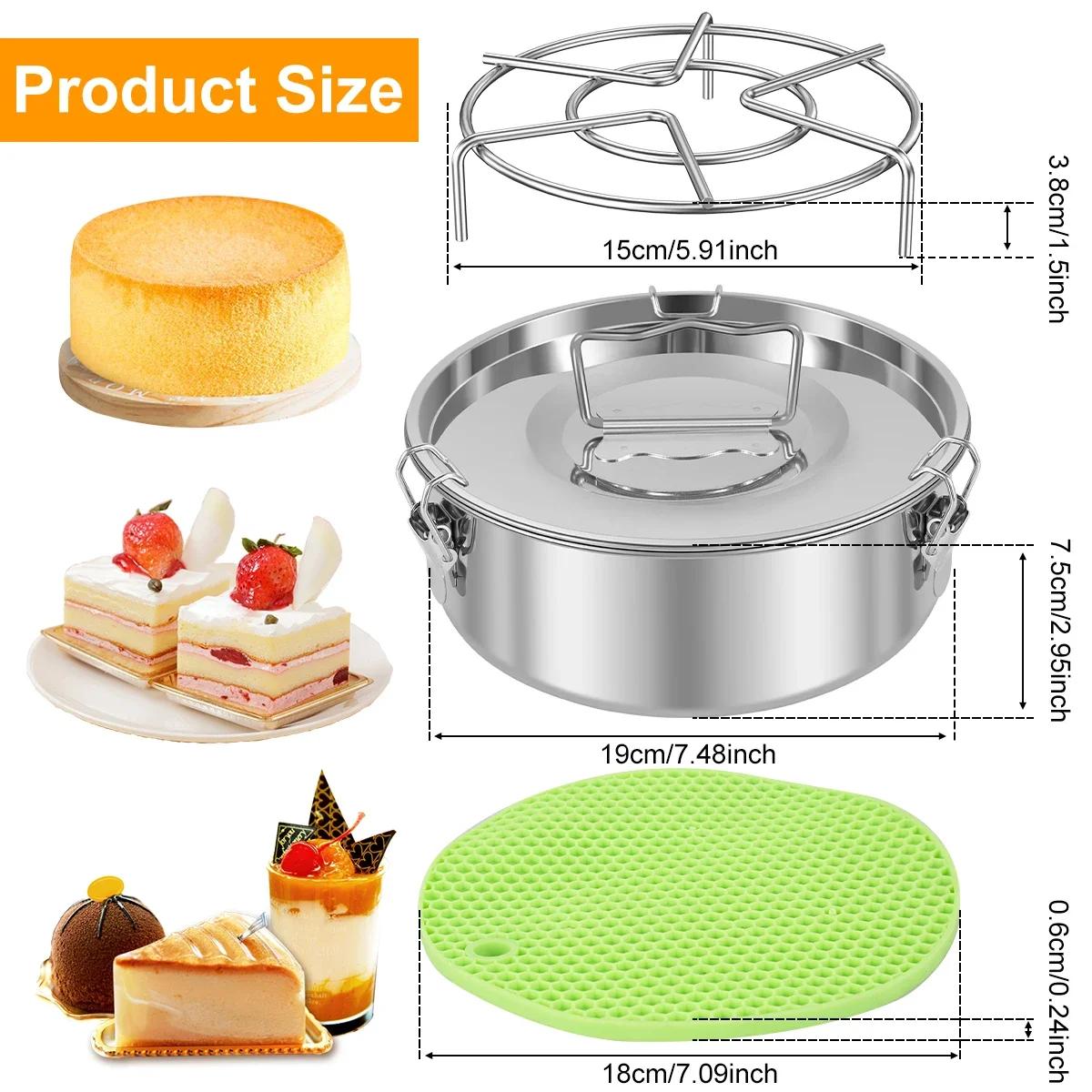 Ensemble de moules à gâteau ronds en acier inoxydable, moule à flan, moule à gâteau au fromage pour