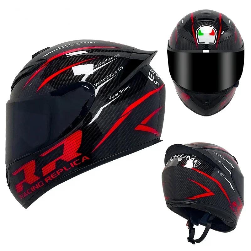 Casque de moto unisexe avec lentille pour touristes, casque de sécurité à rabat modulaire, protectio