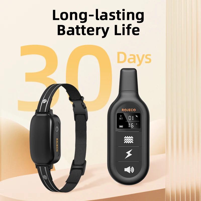 ROJECO-Collier de dressage électrique pour chien, télécommande numérique aste, vibrateur étanche IPX