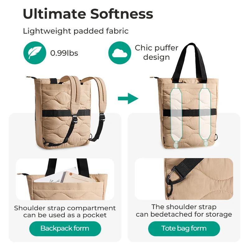 BAGSMART – sac à dos d'école pour ordinateur portable 15.6 pouces, sac à main étanche pour femmes, f