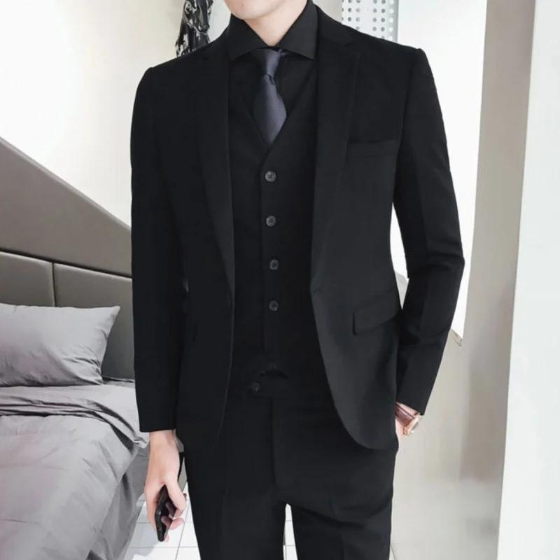 Nouveau Style costumes (Blazer + gilet + pantalon) hommes mode affaires mariage Gentleman complet en