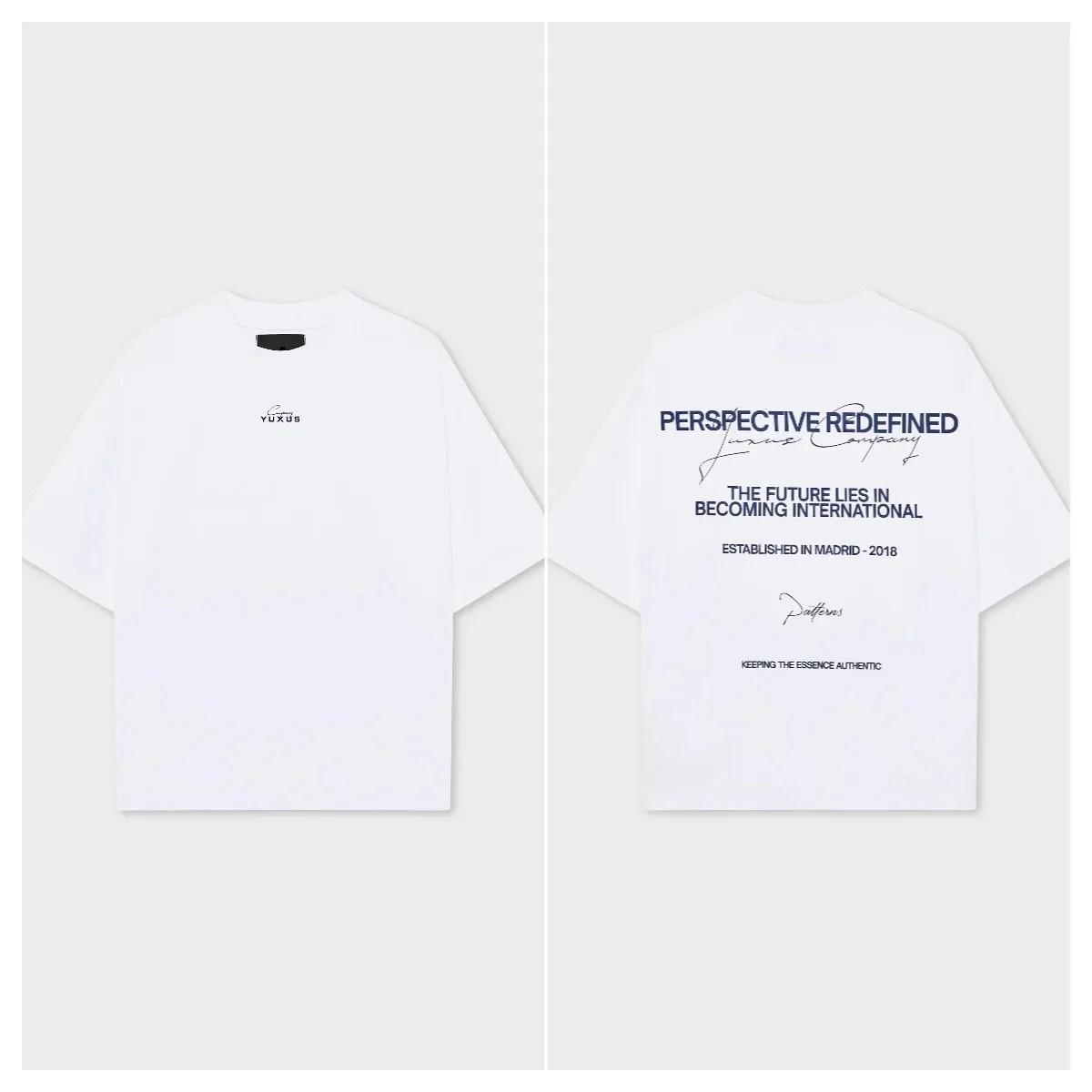 High Street Fashion Brand Hio Pop Impression Col rond Coton à manches courtes T-shirt style décontra