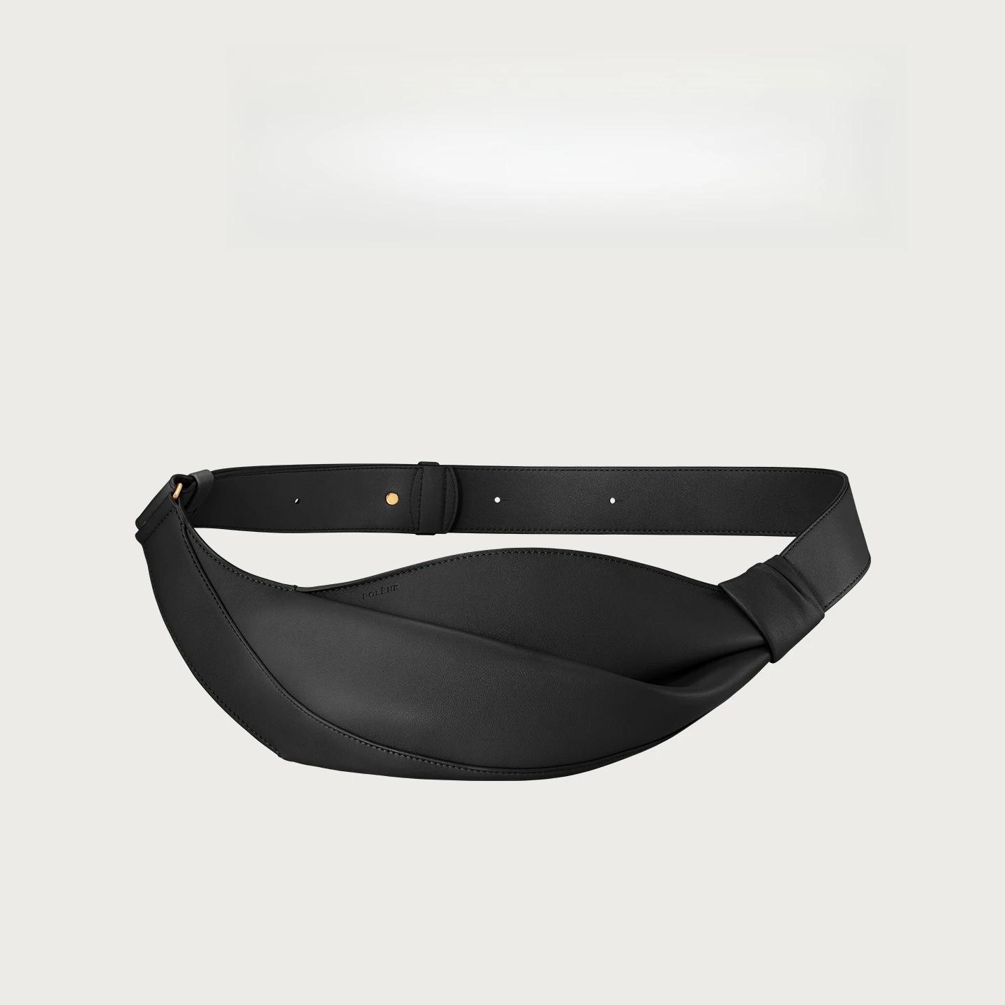 Sac à bandoulière en cuir de vache lisse de style français, sac en corne à la mode, nouvelle collect
