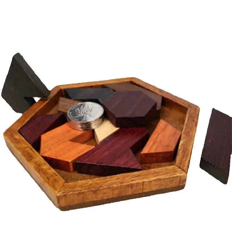 Planche de puzzle en bois de forme géométrique, casse-tête pour enfants, jouets éducatifs en bois No