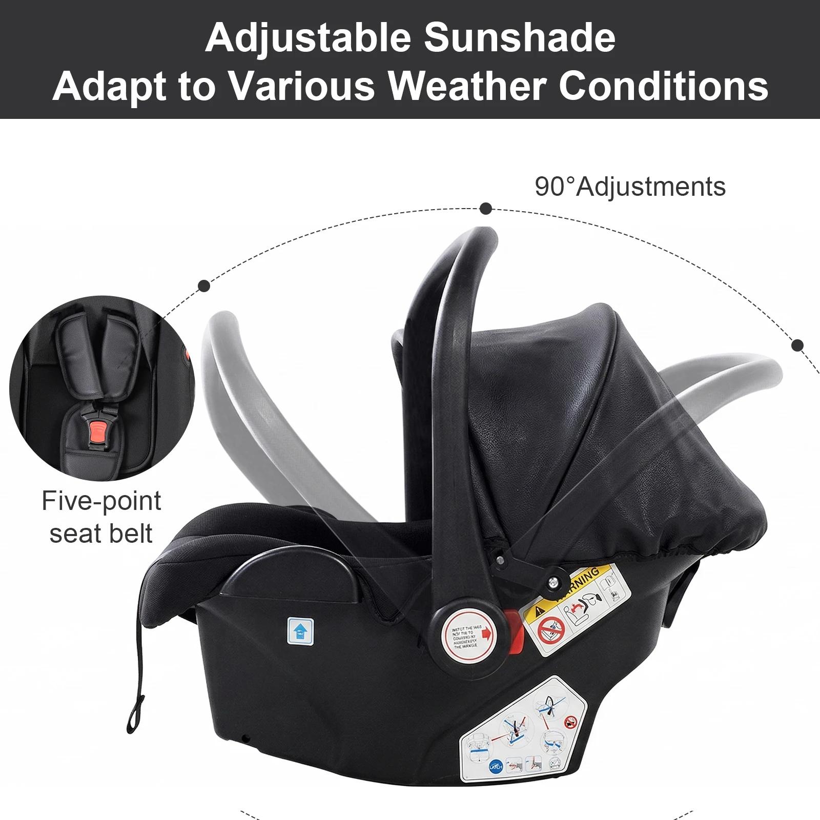 Système de voyage 3 en 1 pour bébé : poussette légère, pliable, antichoc, siège auto pour nouveau-né